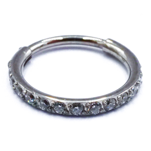 Anneau Charnière Titane Stérile Spécial Nez motif Strass Blanc | Itc