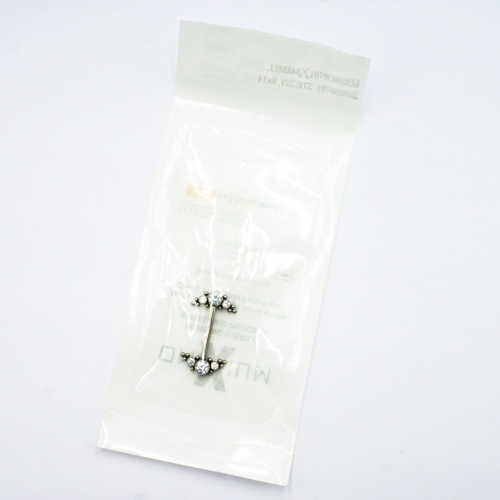 Barbell Titane Interne Stérile motif Tribal à Strass Blanc | Itc