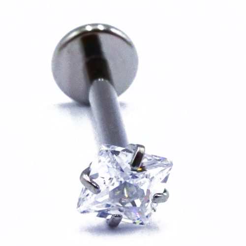 Labret Titane Interne Stérile motif Griffé Carré | Itc