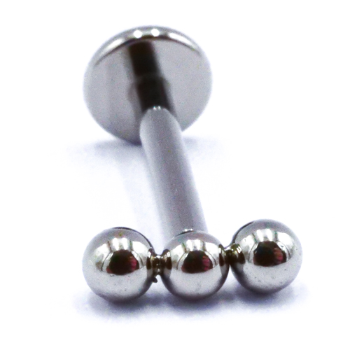 Labret Titane Interne Stérile motif 3 Billes Droites | Itc
