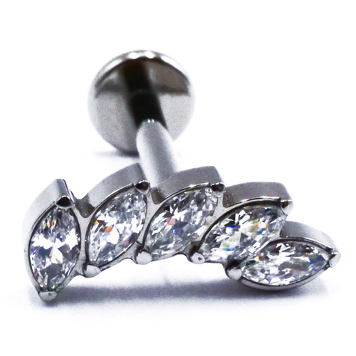 Labret Titane Interne Stérile motif Marquise Arc de Marquise à Strass Blanc | It