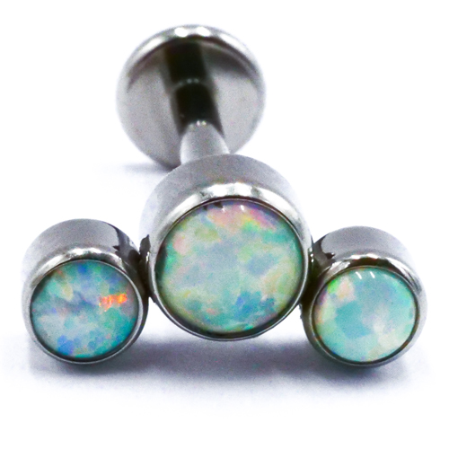 Labret Titane Interne Stérile motif Arc de 3 Opale Rond Colorés | Itc