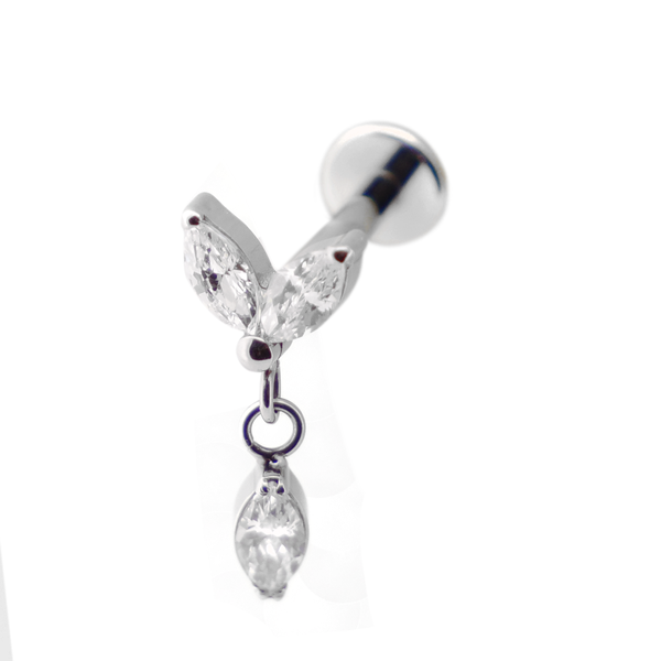 Labret Titane Interne Stérile motif Marquise 2 Strass | Itc