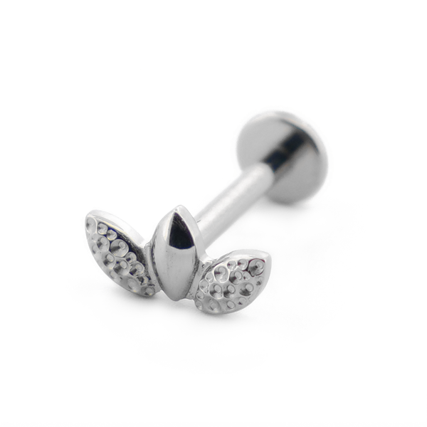 Labret Titane Interne Stérile motif 3 Feuilles | Itc