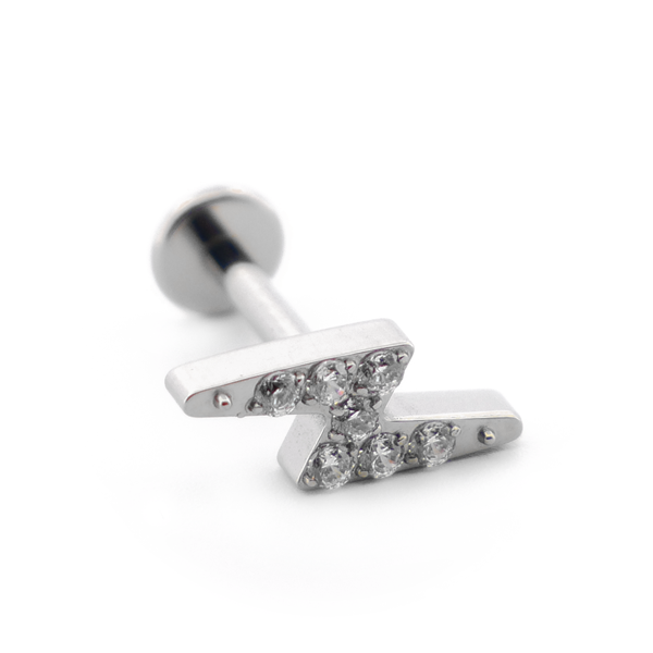 Labret Titane Interne Stérile motif Éclair à Strass | Itc