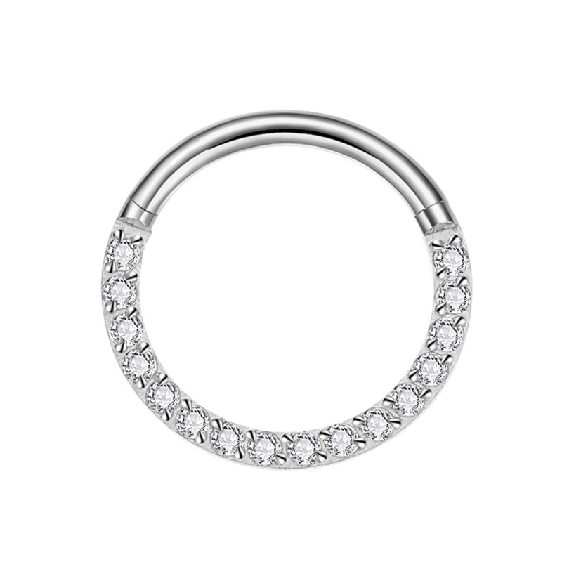 Anneau charnière Titane ASTM F136 1,2mm multi cristal blanc | iTC