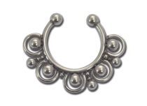 Faux bijou septum acier billes et anneaux