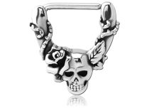 Bijou de téton acier clicker - TDM et Rose