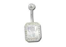 Banane acier fantaisie 1,6x10 cristal blanc griffé