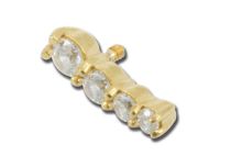 Disque acier  doré vis interne 8mm pour 1.2 cristal SWAROVSKI®  blanc