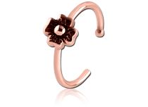 Faux piercing septum, bague rose gold avec fleur