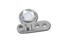 Piercing surface titane stérile 1,6x2 ou 2,5 disque 4mm Cristal Blanc Boîte de10