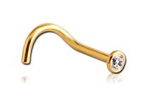 Stud nez 0,8x2mm Titane Pvd Gold Stérile avec ou sans cristal blanc