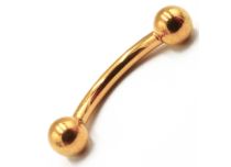 Banane Titane PVD GOLD interne stérile, 1.2 mm boules de 3mm