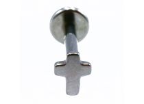 Labret titane Filetage interne stérile motif croix 1.2x8