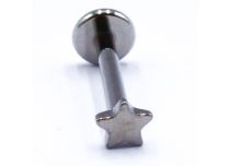 Labret titane Filetage interne stérile motif étoile 1.2x8