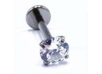 Labret titane Filetage interne stérile motif griffé rond 1.2x8