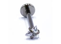 Labret titane Filetage interne stérile motif griffé triangle 1.2x8x3
