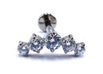 Labret 1.2x8 Titane interne stérile motif arc de strass