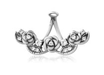 Pendentif acier trio de roses strass blanc pour babane nombril