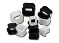 Lot de 10 tunnels souple silicone carré couleur noir et blanc