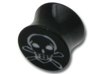 Plug acrylique épaulé Tête de mort