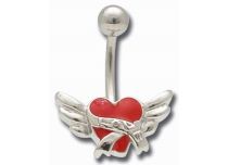 Banane acier 1,6x10 motif plaqué rhodium coeur