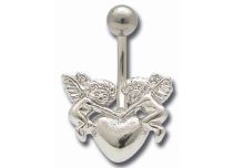 Banane acier 1,6x10 motif plaqué rhodium anges