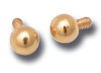 Boule vis interne acier doré or fin 2 mm pour 1,2