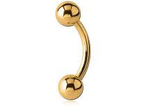 Banane Titane Pvd Gold Stérile, 1.2 mm boules de 3mm