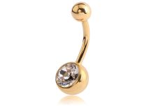 Banane Titane Pvd Gold Stérile, 1.6 mm cristal blanc