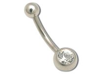 Banane nombril titane 1.6mm métal cristal facette