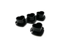Caps Plastiques Ø intérieur 13 mm Motif cœur noir lot de 200 pcs.