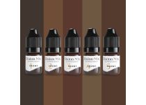Kit Inovel Hybrid Series — pigments sourcils Hazelnut, Milk Chocolate, Cognac, Light Brown, Dark Chocolate