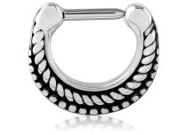 Anneau Acier Charnière Septum motif Trese | Itc