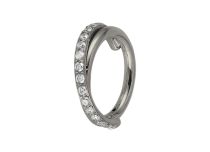 Anneau Acier Charnière motif Twist à Strass Blanc | Itc