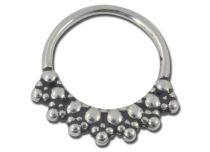 Anneau Acier Flexible Spécial Nez motif Billes | Itc