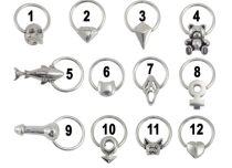Anneau Acier 1,2 x 10 mm, Plusieurs Motifs | Itc