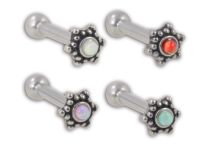Barbell Acier Interne Tribal Etoile Opale | Itc