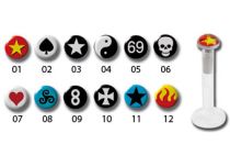 Labret BioFlex Embout Acier 3 mm à Motif | Itc