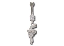 Banane Acier Fantaisie Cristal Blanc motif Pistolet | Itc