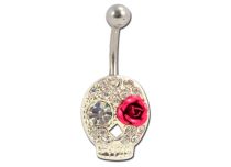 Banane Acier Fantaisie motif Crane Calavera & Fleur | Itc