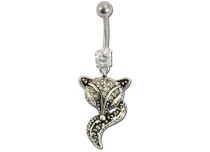 Banane Acier Fantaisie motif Renard avec Cristal Blanc | Itc