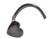 Stud Nez Acier Noir motif Cœur | Itc
