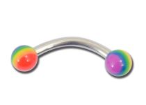 Banane Acier à Boules Acrylique 3 mm Arc en Ciel | Itc