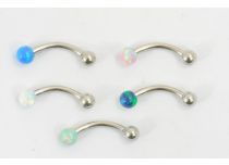 Banane Acier à Boules Opale synthétique 3 mm Coloré | Itc