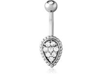 Banane Acier Chirurgical Goutte avec Strass | Itc