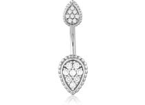 Banane Acier Chirurgical Double Goutte avec Strass | Itc