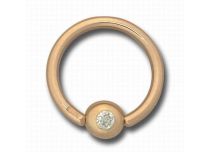 Anneau à Boule or 4 mm oxyde de Zircon Cristal Facette | Itc