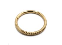 Anneau Acier PVD Gold Charnière Torsadé | Itc